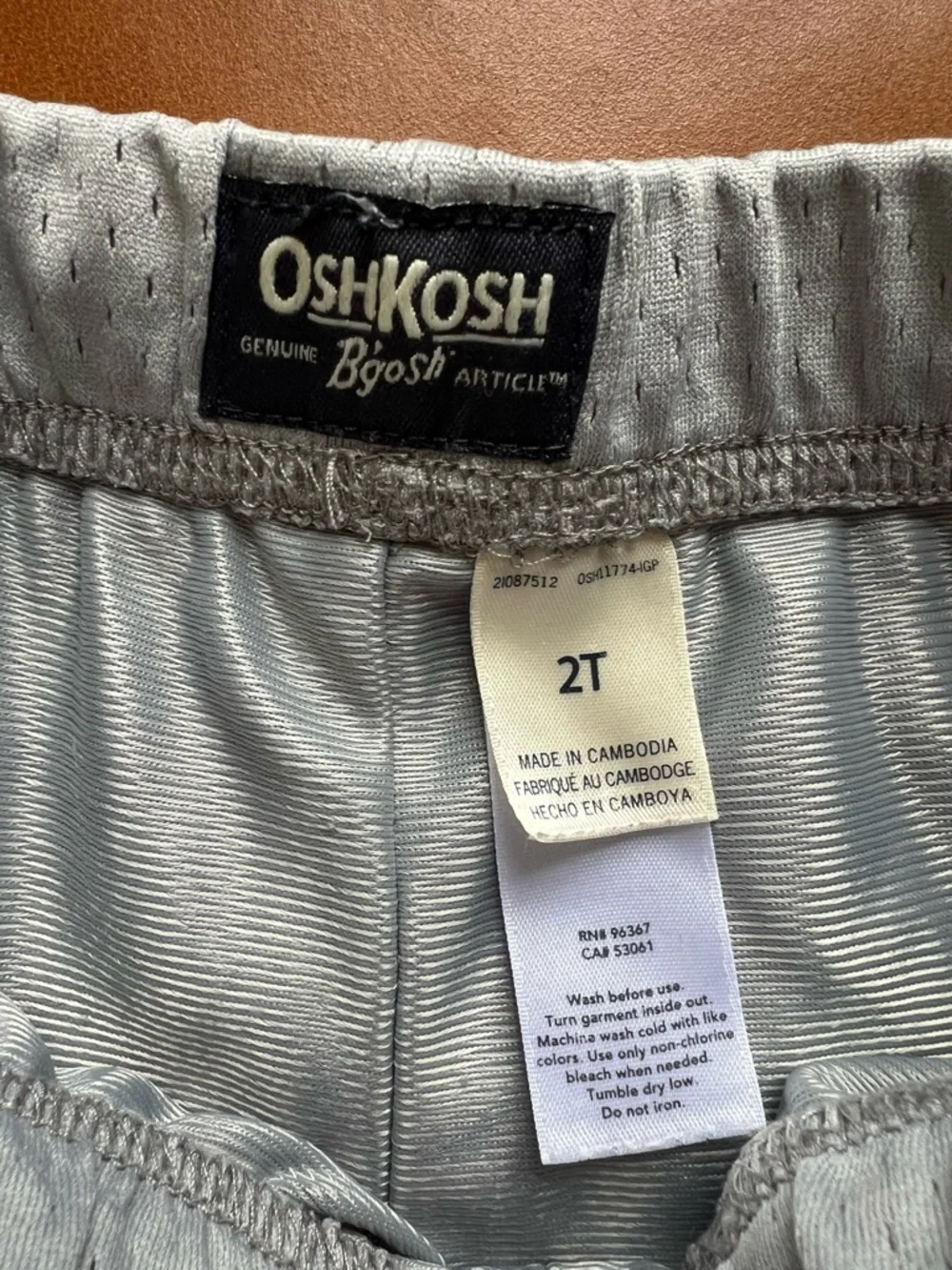 OSHKOSH Gray Mesh Athletic Shorts, 2T